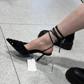 LBSFY  - 2024 Summer Ankle Cross Strap Women Sandals Fashion Elegant High Heel Shoes Outdoor Party Dress Bling Women's Sandalias